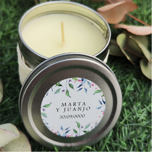 VELA CON CUERDA ENROLLADA + PEGATINA